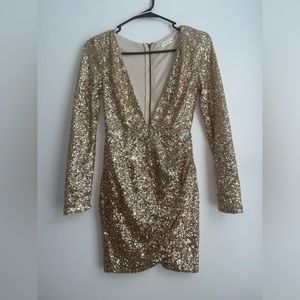 Gold Sequin Mini Dress